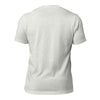 Back view of the Orca Snork "Kiss My Butt" Funny Dog Women's Graphic T-Shirt in ash, displayed flat.