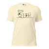 Front view of the Orca Snork "Kiss My Butt" Funny Dog Women's Graphic T-Shirt in natural, displayed flat.
