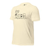 Left front view of the Orca Snork "Kiss My Butt" Funny Dog Women's Graphic T-Shirt in natural, displayed flat.