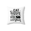 16" × 16" | Cat Kisses Fix Everything Polyester Square Pillows | Orca Snork