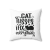 18" × 18" | Cat Kisses Fix Everything Polyester Square Pillows | Orca Snork