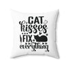 20" × 20" | Cat Kisses Fix Everything Polyester Square Pillows | Orca Snork