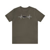 Army | Mahi Dolphin Heartbeat Fishing Unisex Short Sleeve T-Shirt | Orca Snork