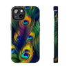iPhone XS MAX | Bold Peacock Feather Print Tough Phone Case | Orca Snork