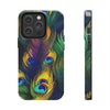 iPhone 14 | Bold Peacock Feather Print Tough Phone Case | Orca Snork