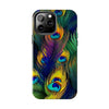 iPhone 12 Mini | Bold Peacock Feather Print Tough Phone Case | Orca Snork