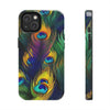 iPhone 14 | Bold Peacock Feather Print Tough Phone Case | Orca Snork