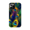 iPhone 12 Mini | Bold Peacock Feather Print Tough Phone Case | Orca Snork