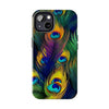 iPhone 12 Mini | Bold Peacock Feather Print Tough Phone Case | Orca Snork