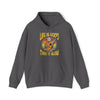 Charcoal | Life Is Good Take It Slow Sloth Unisex Hooded Sweatshirt | Orca Snork