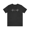 Dark Grey Heather | Mahi Dolphin Heartbeat Fishing Unisex Short Sleeve T-Shirt | Orca Snork