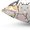 18" × 18" | Kawaii Cute Cats Polyester Square Pillow | Orca Snork