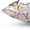 18" × 18" | Kawaii Cute Cats Polyester Square Pillow | Orca Snork