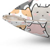 18" × 18" | Kawaii Cute Cats Polyester Square Pillow | Orca Snork