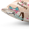18" × 18" | Kawaii Cute Cats Summer Polyester Square Pillow | Orca Snork