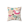14" × 14" | Kawaii Cute Cats Summer Polyester Square Pillow | Orca Snork