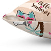 18" × 18" | Kawaii Cute Cats Summer Polyester Square Pillow | Orca Snork