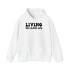 White | Living The Sloth Life Unisex Hooded Sweatshirt | Orca Snork