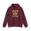 Maroon | Life Is Good Take It Slow Sloth Unisex Hooded Sweatshirt | Orca Snork